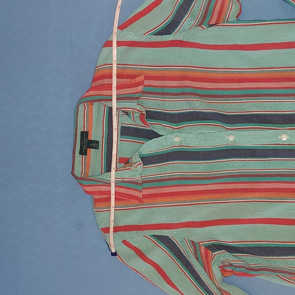 LRL Lauren Jeans Co Ralph Lauren Multi-colored Stripes Down Long-sleeves Size XL - Picture 8 of 13